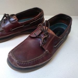 Sperry 13M Leather Top Siders Boat Shoes Suede Mako Brown Moc Canoe Mens 0764027